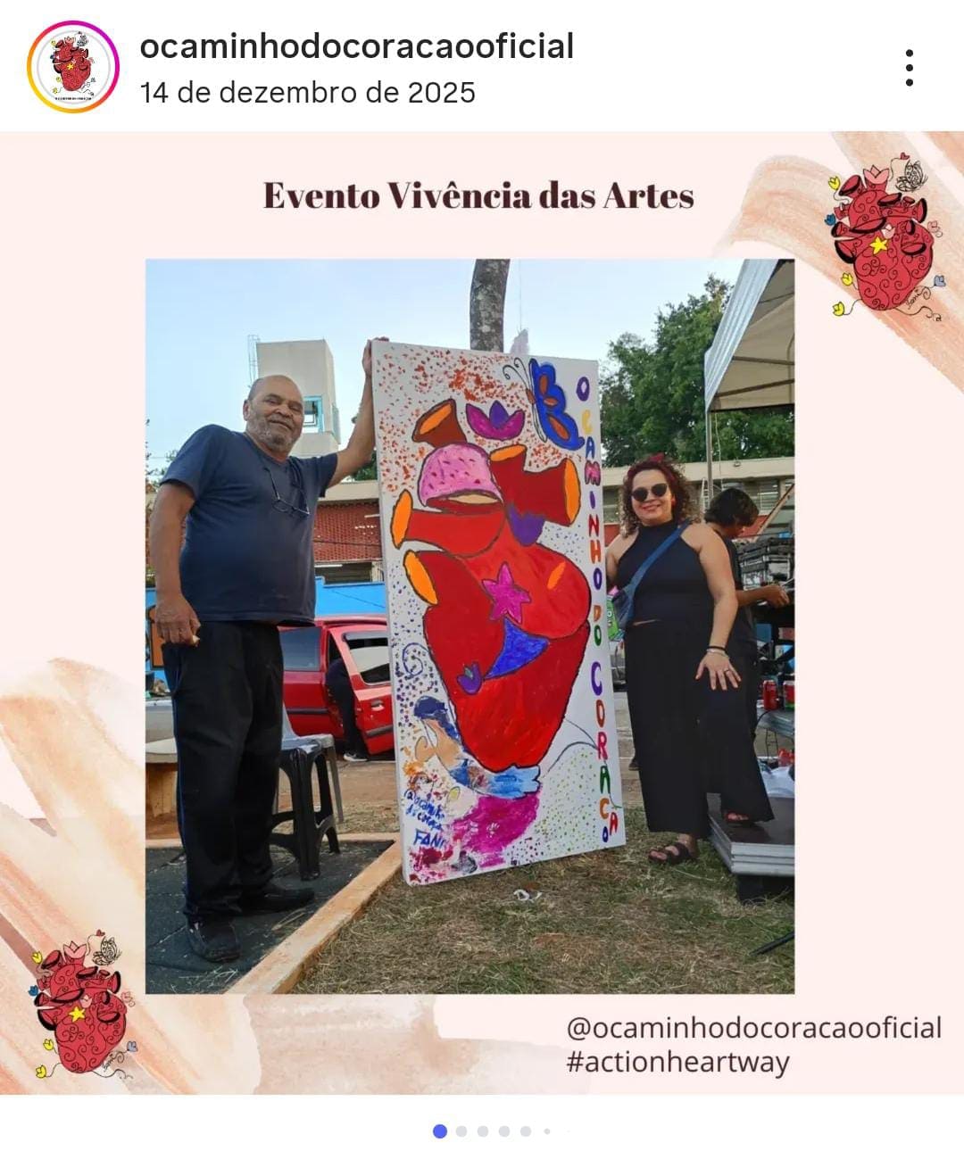 Intervenção artística em muro do projeto O Caminho do Coração, com grafite representando a doação como ato de amor