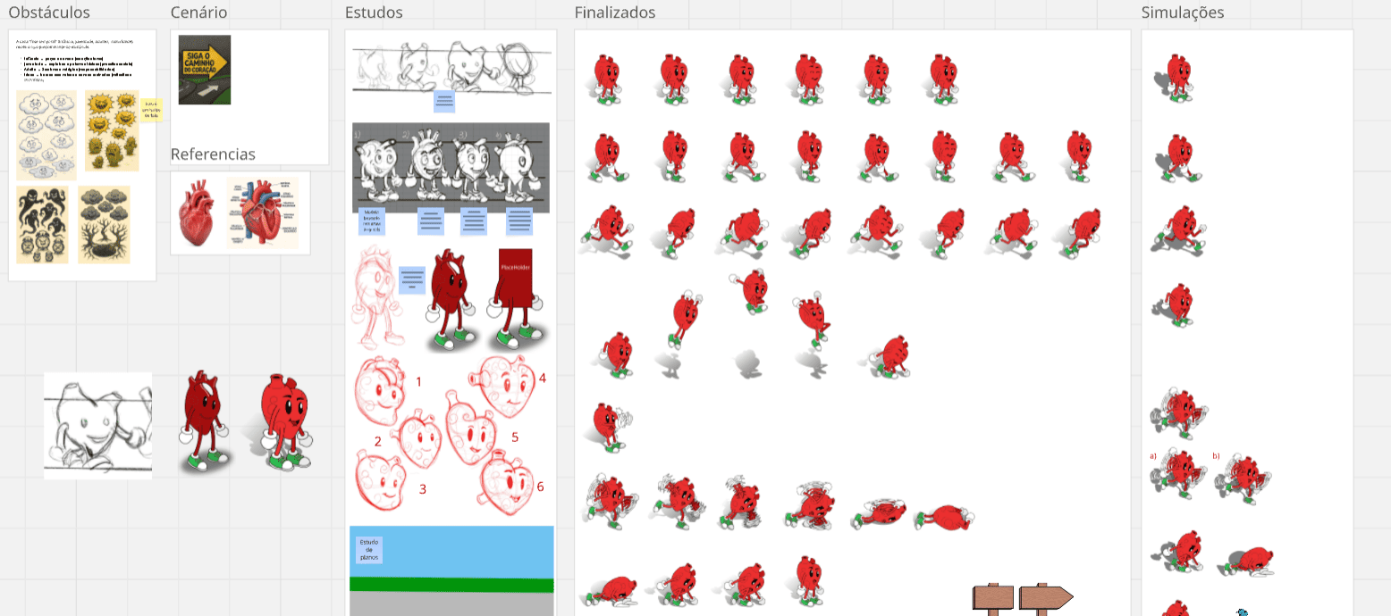 Sprites dos personagens do jogo O Caminho do Coração